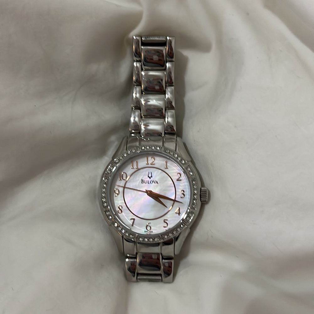 Like New Women’s Bulova Watch - Silver with Opal Face